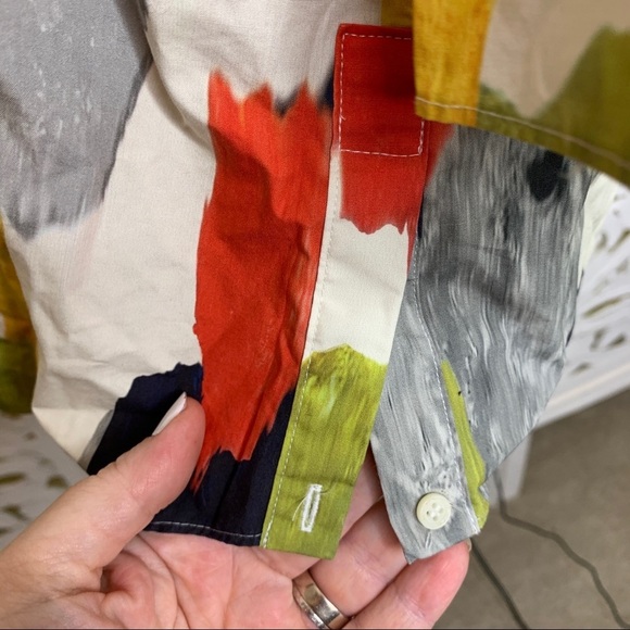 COS Navy Colorblocked Watercolor Top - Picture 5 of 9